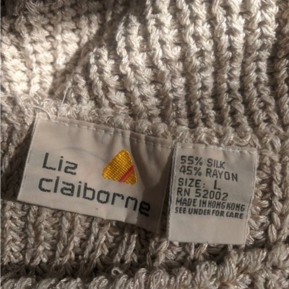 Liz Claiborne Silk Rayon Sweater 80s 90s New Old Stock L - Picture 6 of 6